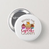 Behoud de Cupcake Queen Cupcakes Lover Baker Ronde Button 5,7 Cm (Voorkant /achterkant)