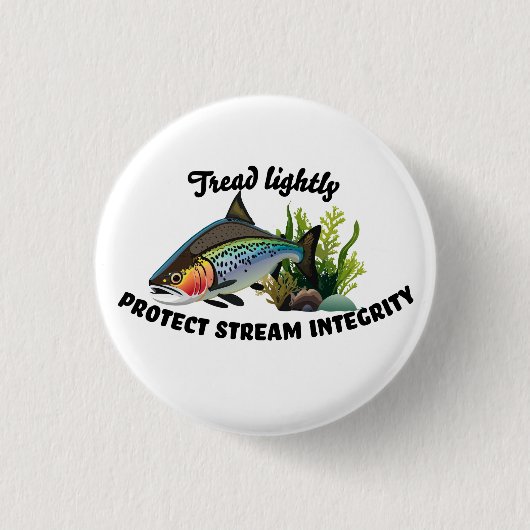 Behoud de Integriteit van de Stroom Regenboogforel Ronde Button 3,2 Cm (Voorkant)