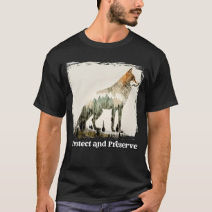Behoud en bescherming van de wolf t-shirt