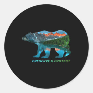 Behoud en versterker; Bescherm de milieubeschermin Ronde Sticker