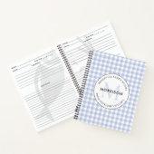 Behoud Familie Recepten Blauw Monogram Recept Notitieboek (Binnen)