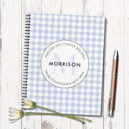 Behoud Familie Recepten Blauw Monogram Recept Notitieboek