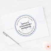Behoud Familie Recepten Periwinkle Blauw Monogram Ronde Sticker (Envelop)