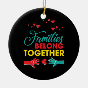 Behoud families bij elkaar in het T-shirt voor imm Keramisch Ornament