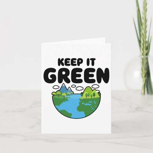 Behoud IT Green Earth Day Planet Milieuvriendelijk Kaart (Voorkant)