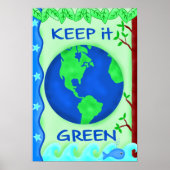 Behoud IT Green Planet Earth Environment Eco Poster (Voorkant)
