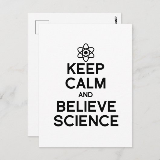 BEHOUD KALM EN GELOOF WETENSCHAP BRIEFKAART (Voorkant / Achterkant)