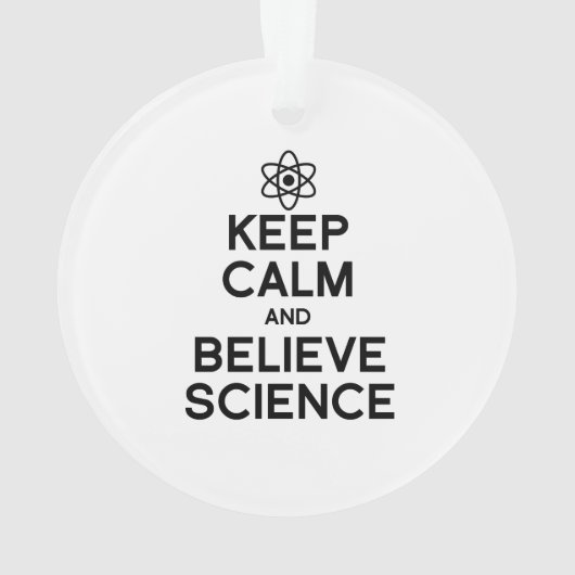 BEHOUD KALM EN GELOOF WETENSCHAP ORNAMENT (achterkant)