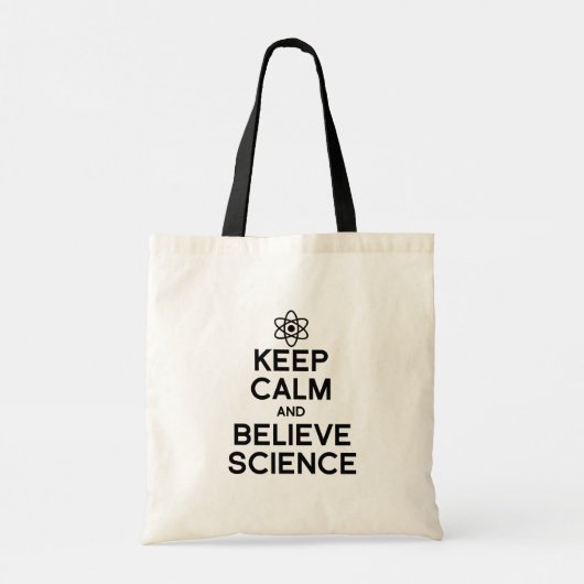 BEHOUD KALM EN GELOOF WETENSCHAP TOTE BAG (Achterkant)