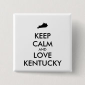  BEHOUD KALM EN HOUD KENTUCKY VIERKANTE BUTTON 5,1 CM (Voorkant)