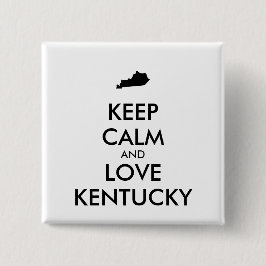  BEHOUD KALM EN HOUD KENTUCKY VIERKANTE BUTTON 5,1 CM