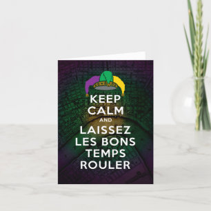 BEHOUD KALM EN LAISSEZ LES BONS TEMPS ROULER BEDANKKAART