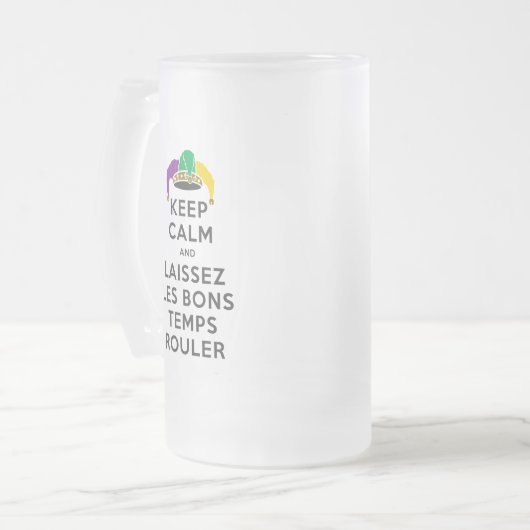 BEHOUD KALM EN LAISSEZ LES BONS TEMPS ROULER MATGLAS BIERPUL (Voorkant links)