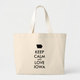  BEHOUD KALM EN VERLIES IOWA GROTE TOTE BAG