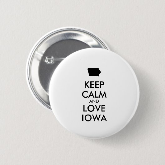  BEHOUD KALM EN VERLIES IOWA RONDE BUTTON 5,7 CM (Voorkant /achterkant)