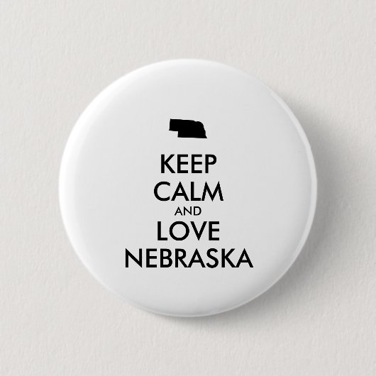  BEHOUD KALM EN VERLIES NEBRASKA RONDE BUTTON 5,7 CM (Voorkant)