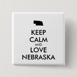  BEHOUD KALM EN VERLIES NEBRASKA VIERKANTE BUTTON 5,1 CM