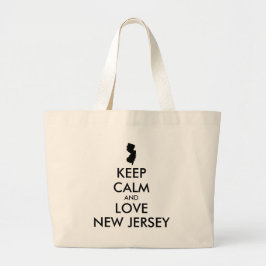  BEHOUD KALM EN VERLIES NIEUWE JERSEY GROTE TOTE BAG