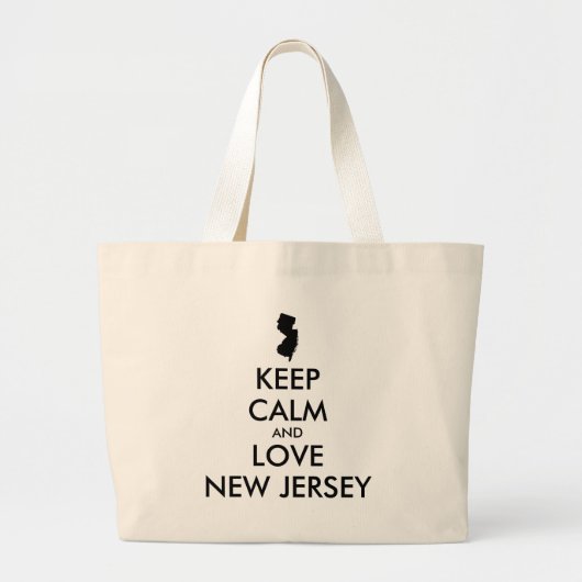  BEHOUD KALM EN VERLIES NIEUWE JERSEY GROTE TOTE BAG (Voorkant)