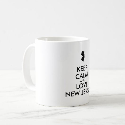  BEHOUD KALM EN VERLIES NIEUWE JERSEY KOFFIEMOK (Voorkant links)