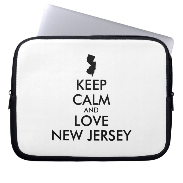  BEHOUD KALM EN VERLIES NIEUWE JERSEY LAPTOP SLEEVE (Voorkant)