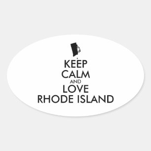 BEHOUD KALM EN VERLIES RHODE ISLAND OVALE STICKER