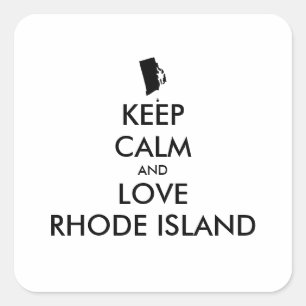 BEHOUD KALM EN VERLIES RHODE ISLAND VIERKANTE STICKER