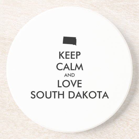  BEHOUD KALM EN VERLIES ZUID-DAKOTA ZANDSTEEN ONDERZETTER (Voorkant)