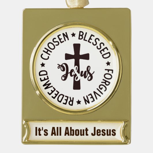 Behoud of ontwerp uw eigen verguld banner ornament (Voorkant)