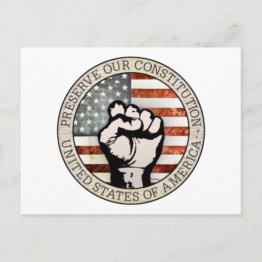 Behoud onze grondwet briefkaart (Voorkant)