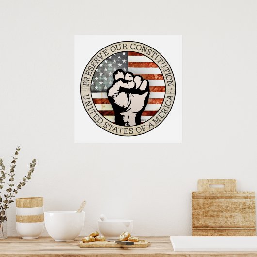 Behoud onze grondwet poster (Keuken)