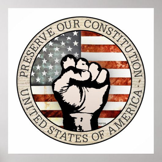 Behoud onze grondwet poster (Voorkant)