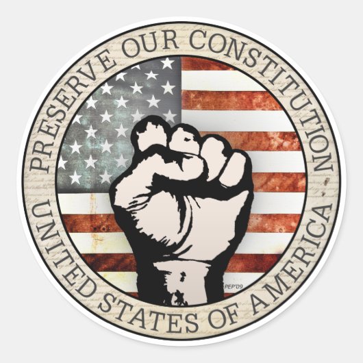 Behoud onze grondwet ronde sticker (Voorkant)