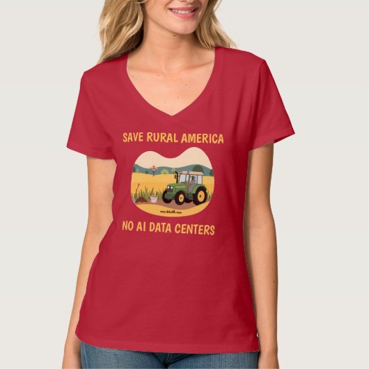 BEHOUD PLATTELANDS AMERIKA - GEEN AI-DATACENTRA T-SHIRT (Voorkant)