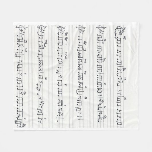 Behoud van de beloofde Muzieknoten op de zgn. Fleece Deken (Voorkant (Horizontaal))