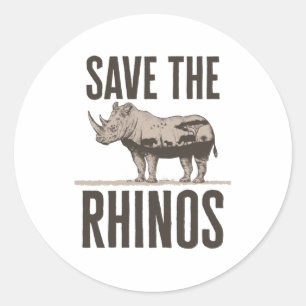 Behoud van de dieractivist Rhinos Rhino Ronde Sticker