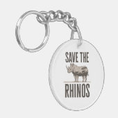 Behoud van de dieractivist Rhinos Rhino Sleutelhanger (Voorkant Links)