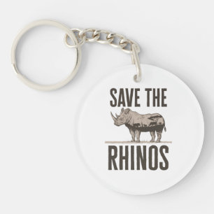 Behoud van de dieractivist Rhinos Rhino Sleutelhanger