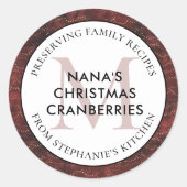 Behoud van familierecepten Bourgondische Kerstmis Ronde Sticker (Voorkant)