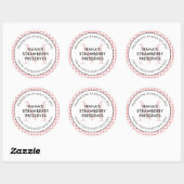 Behoud van familierecepten Red Gingham Monogram Ronde Sticker (Vel)