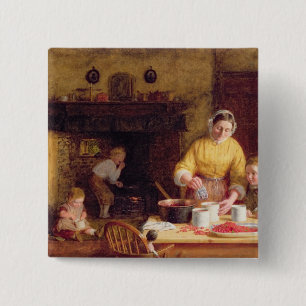 Behoud van jam vierkante button 5,1 cm