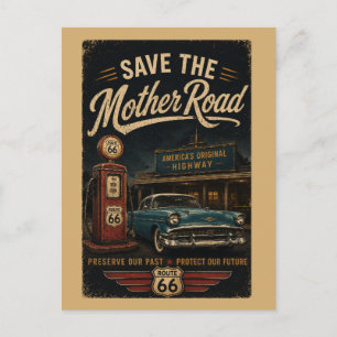 Behoud van Oude Route 66 Benzinepomp Briefkaart