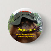 Behoud van palmolie regenwoud Orangutan Ronde Button 5,7 Cm (Voorkant)