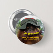 Behoud van palmolie regenwoud Orangutan Ronde Button 5,7 Cm (Voorkant /achterkant)