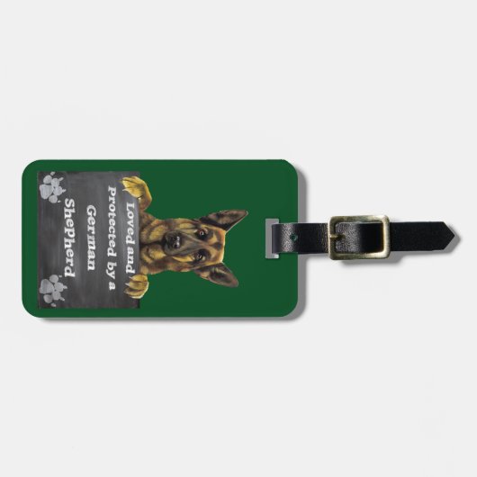 Behouden en beschermd door een Duitse herder Bagagelabel (Voorkant horizontaal)