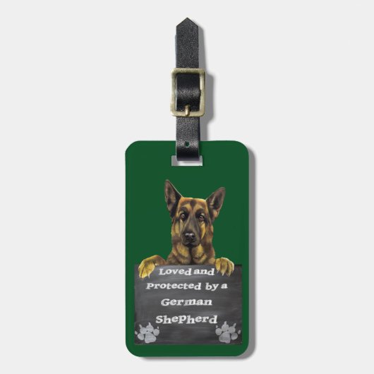 Behouden en beschermd door een Duitse herder Bagagelabel (Voorkant verticaal)