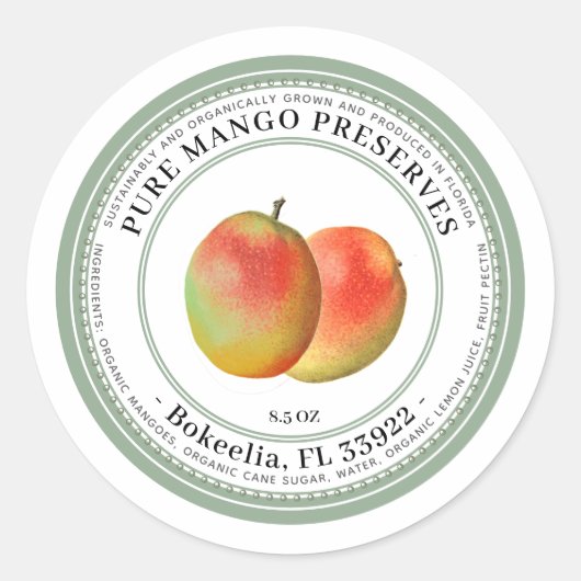 Behoudt Label USDA Mango Illustratie (Voorkant)