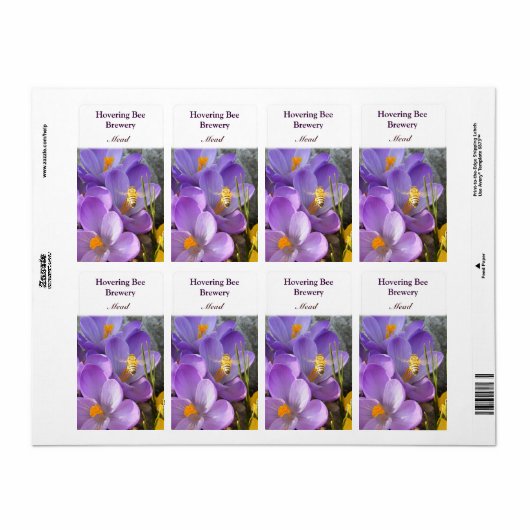 Behovering Bee ~ Mead Wine Label (Full Sheet)