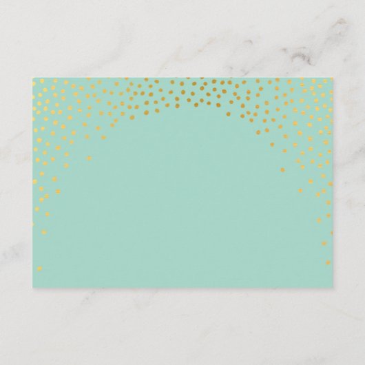 BEHUIZING chique rustieke mini gouden confetti mun Informatiekaartje (Achterkant)