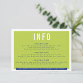 BEHUIZING DETAIL fun bold block limoen koninklijk RSVP Kaartje (Staand voorkant)